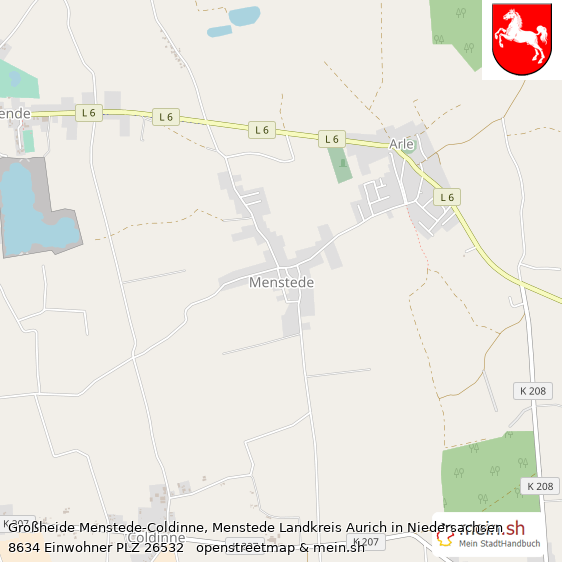 Groheide Menstede-Coldinne, Menstede  Lageplan